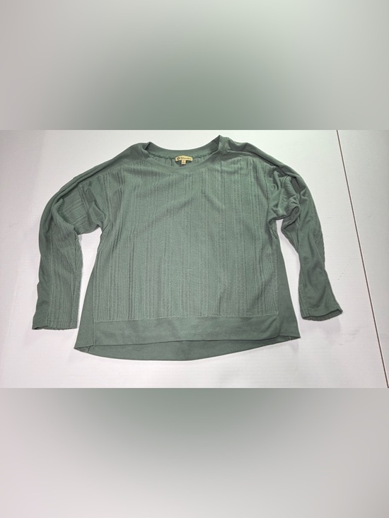Democracy Tops - Democracy Sage Green Textured Waffle Knit Top Small